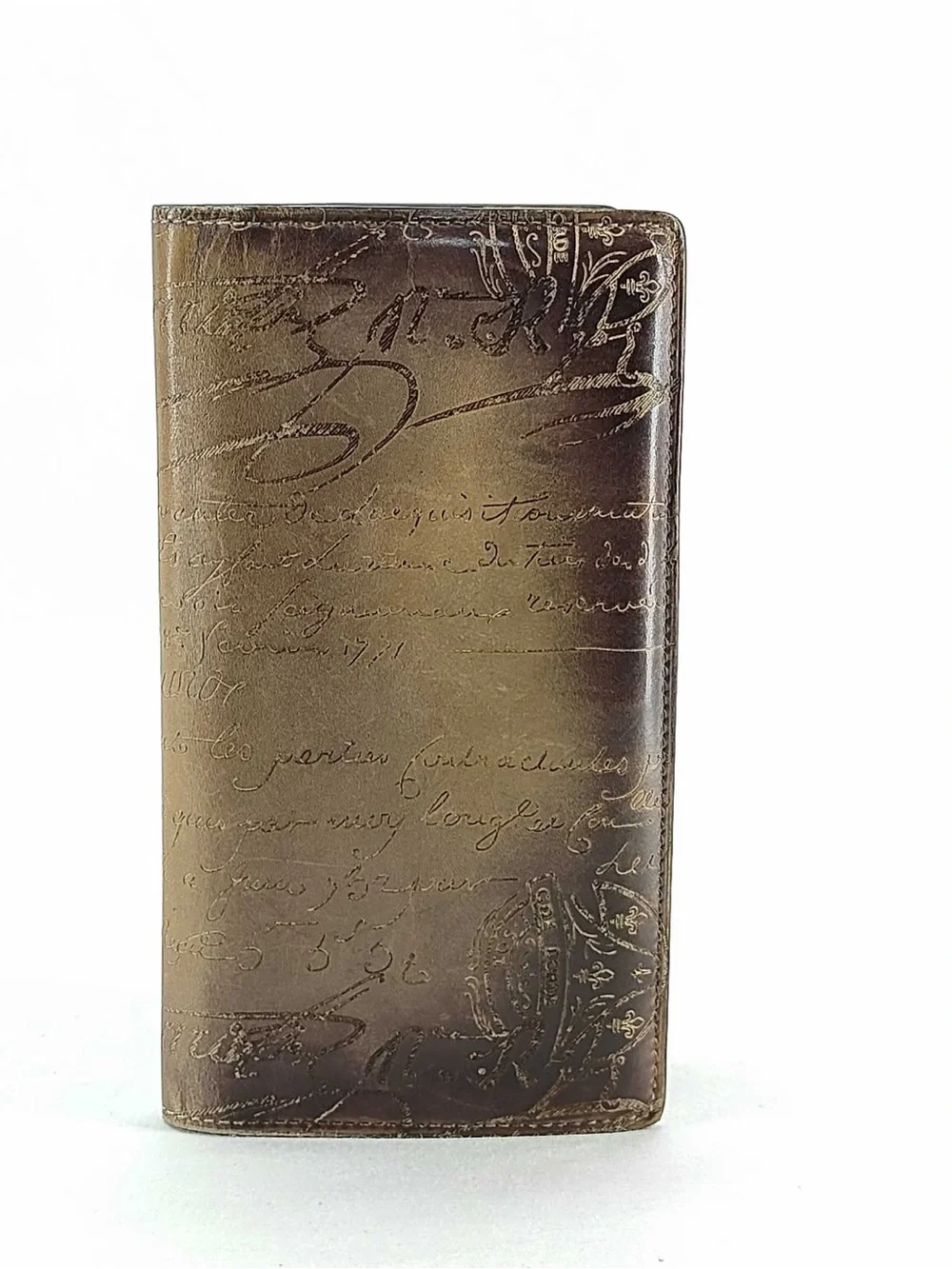 Berluti Paris Embossed Leather Long Wallet - Tan